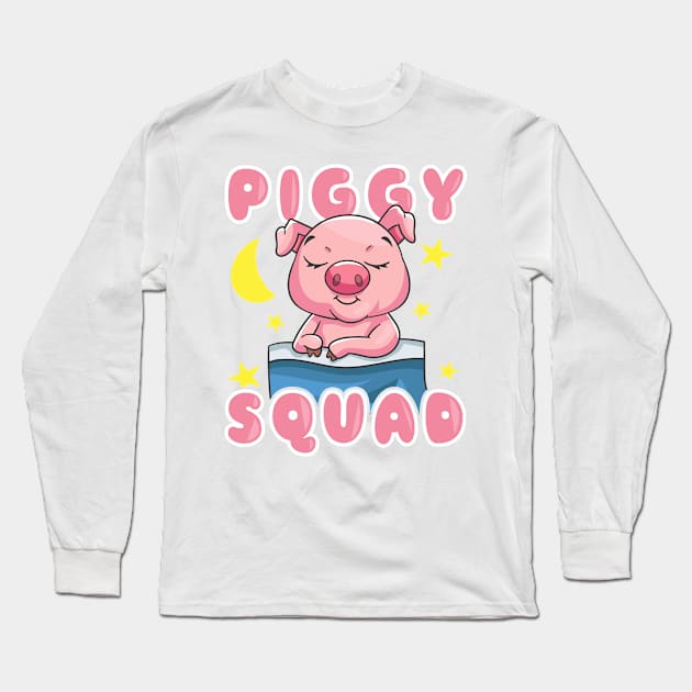 Piggy Squad Pigs Farm Animals Long Sleeve T-Shirt by E